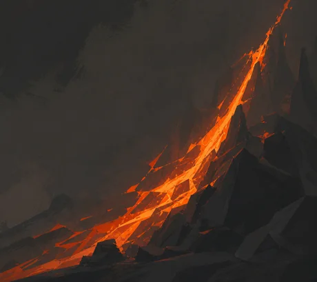 Trait de lave, a bolt of lava