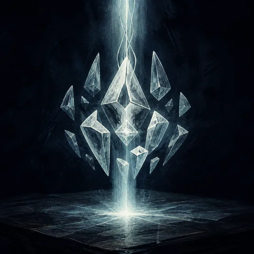 The Ecliste ready: a cut crystal, clear.