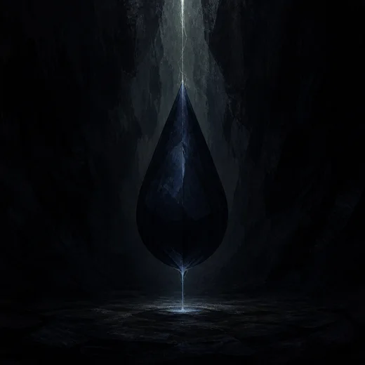 The Ecliste at rest: a dark, smooth drop.