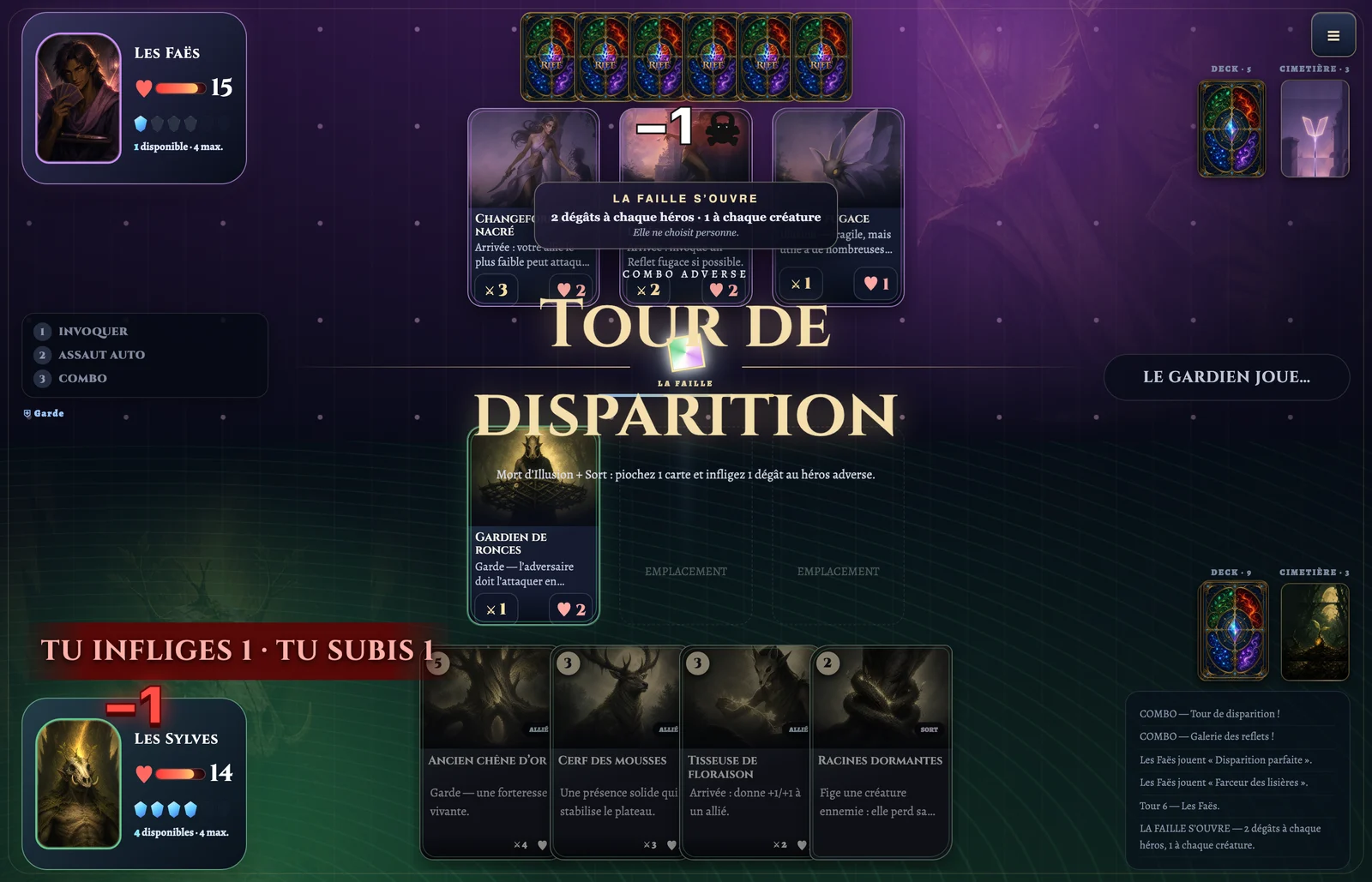 The Rift opens mid-game: two damage to each hero, one to each creature.
